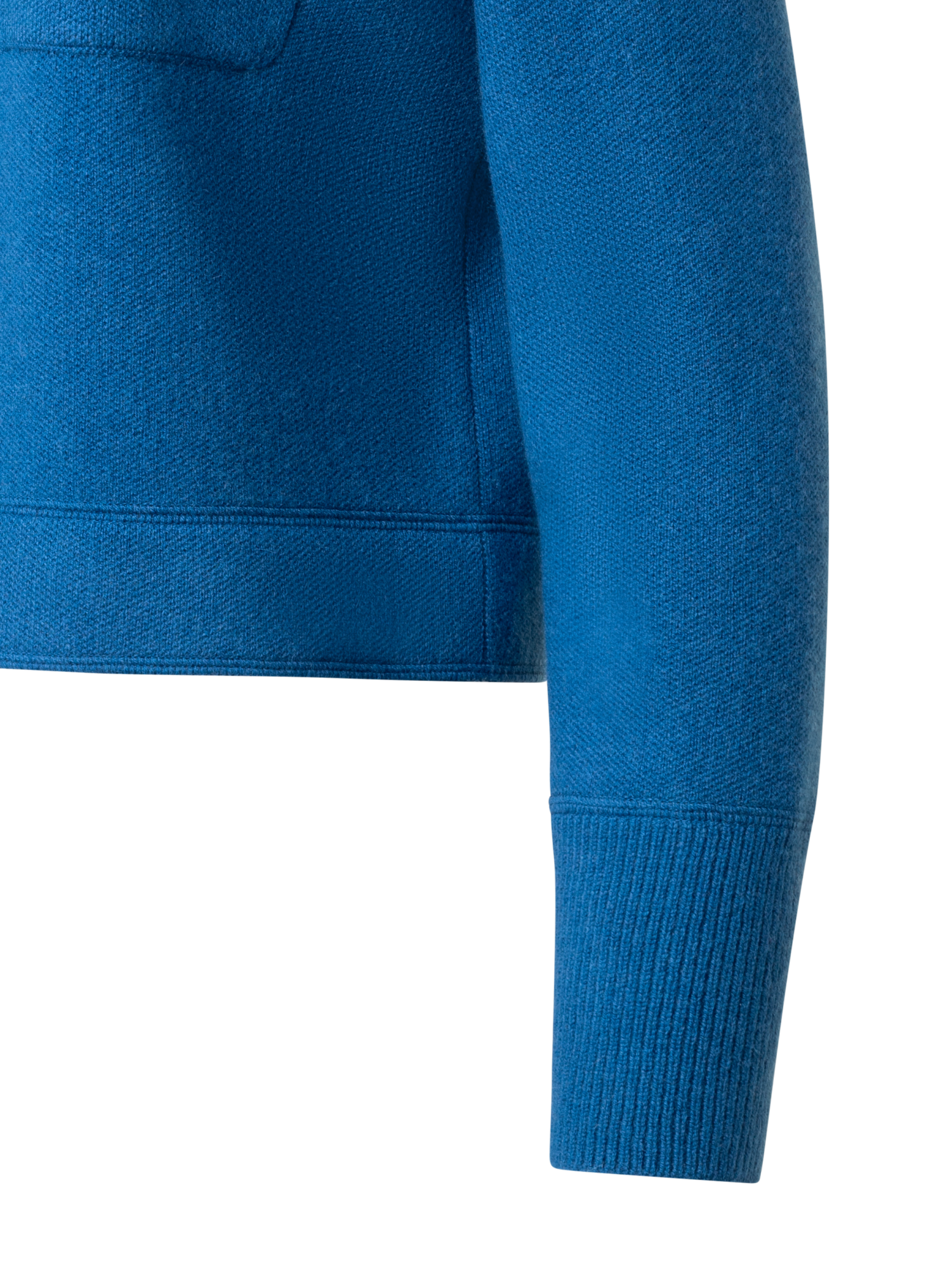 Designer Short Cashmere Knit Jacket - blue