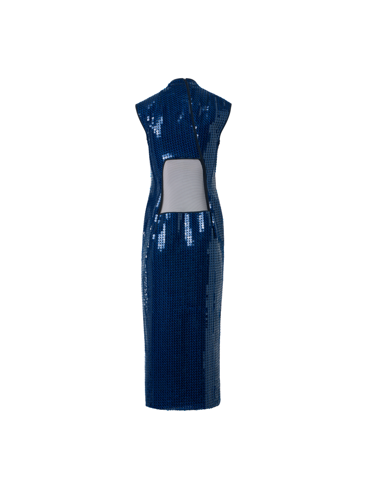 Designer Wool Stretch Double-Face Sheath Dress - navy - blue