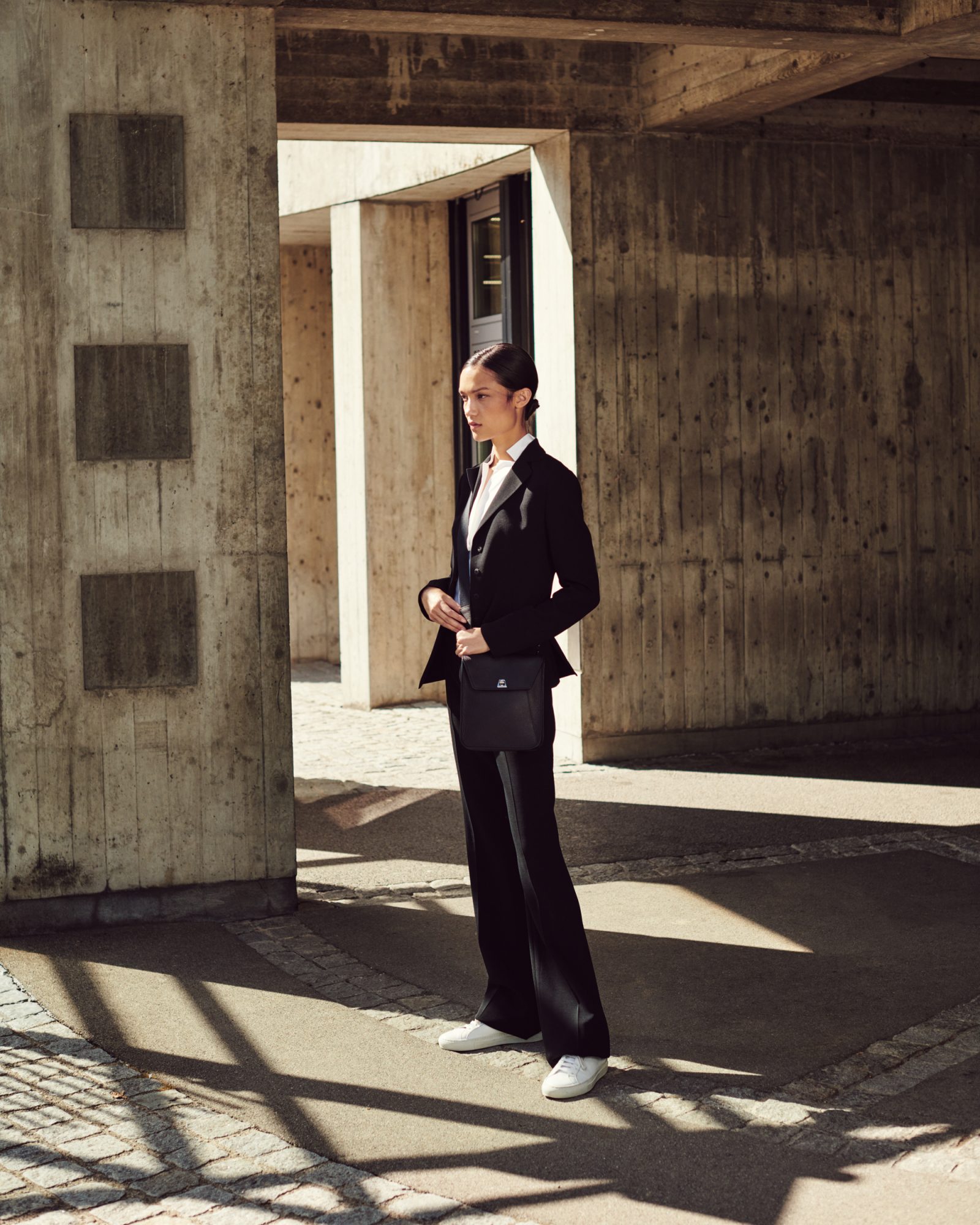 Designer Cotton Stretch Blouse - white 