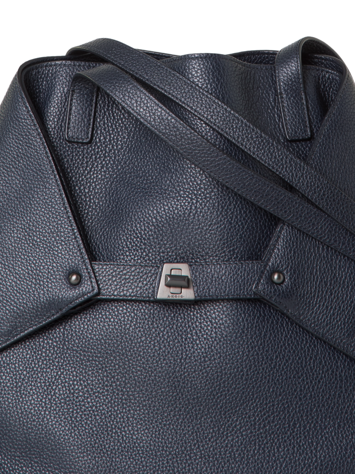 Designer Ai Medium Shoulder Tote - navy - blue