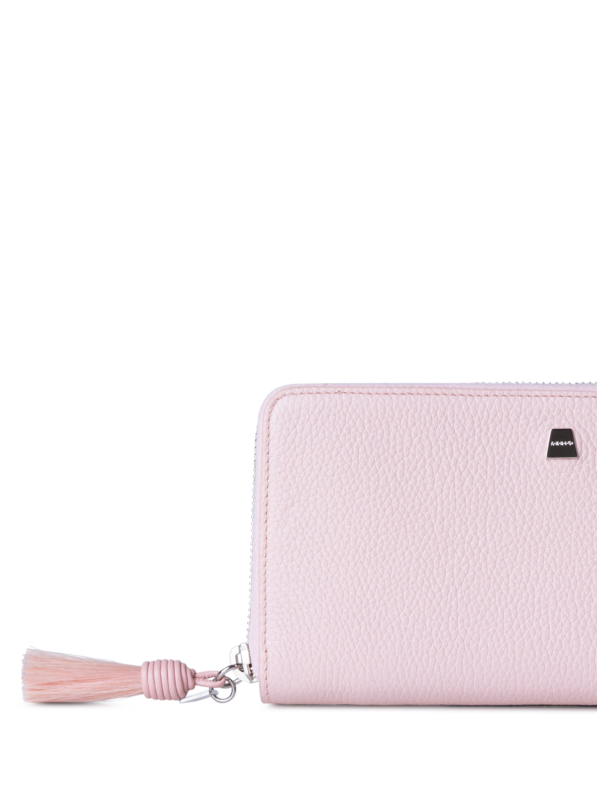 Designer Long Zip Around Wallet in Leather - pink