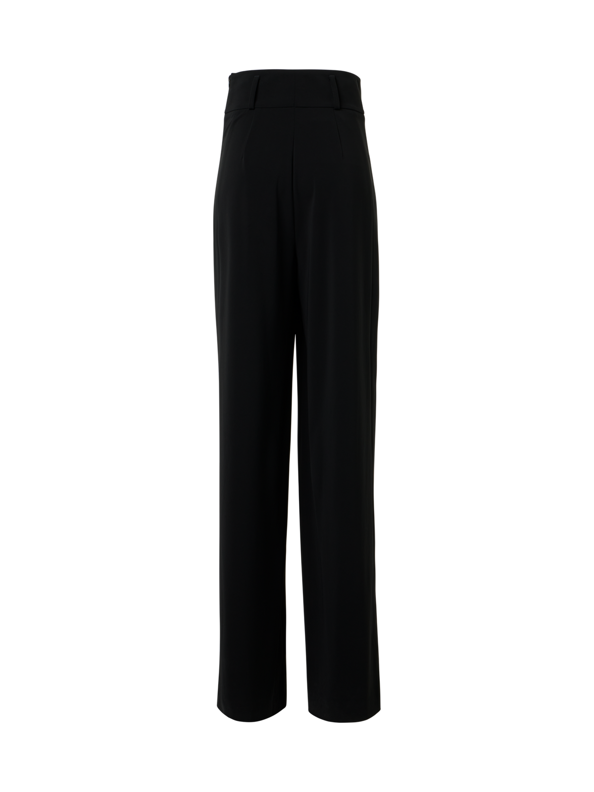 Designer High-Waist Lasercut Crêpe Wide Pants - black