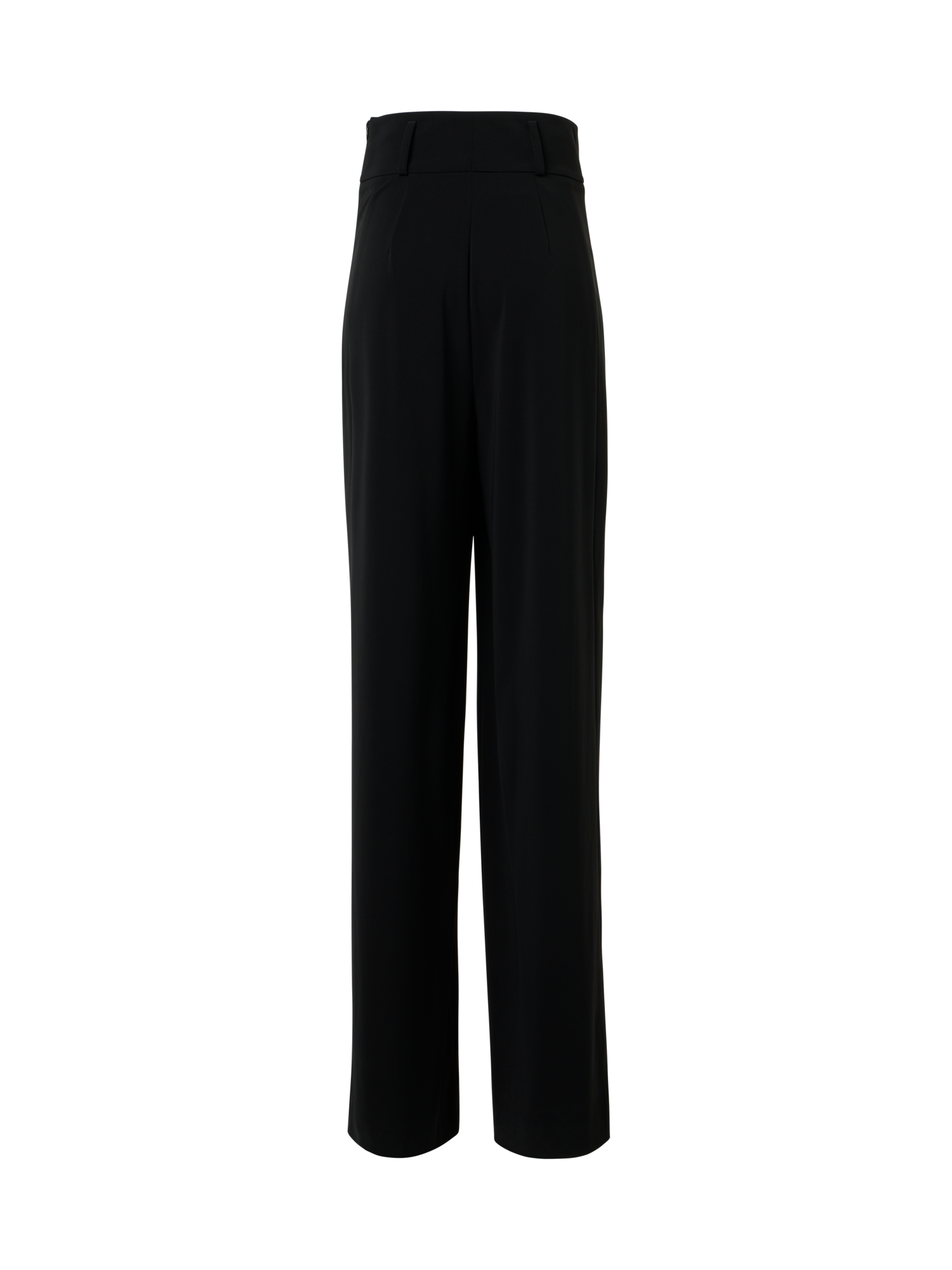 Designer High-Waist Lasercut Crêpe Wide Pants - black