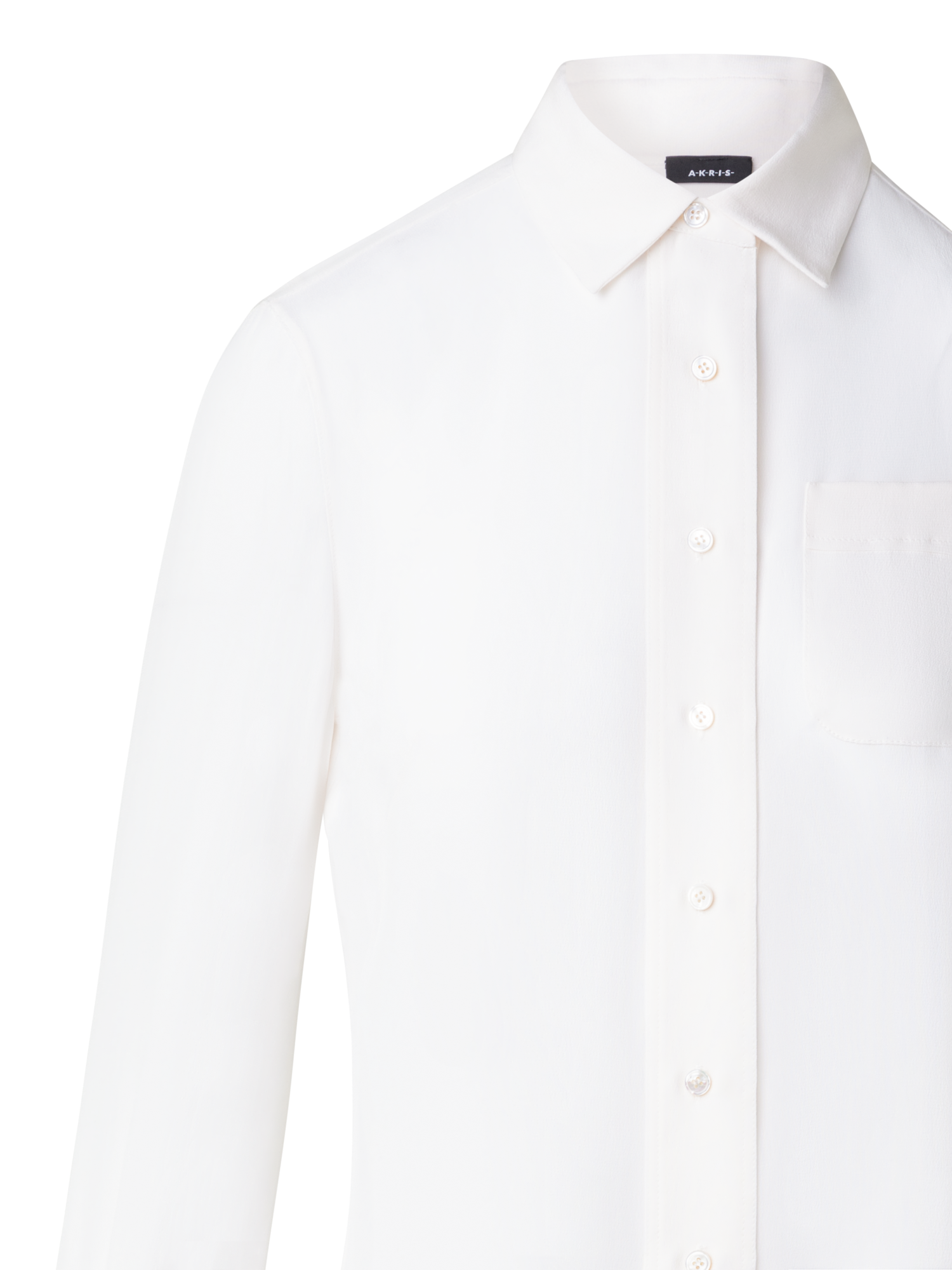 Designer Silk Crêpe Blouse - ecru - white