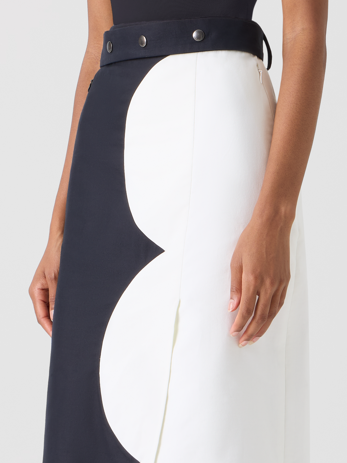 Designer Midi Skirt with Wrap Look and Cloud Print - multicolor #editorial