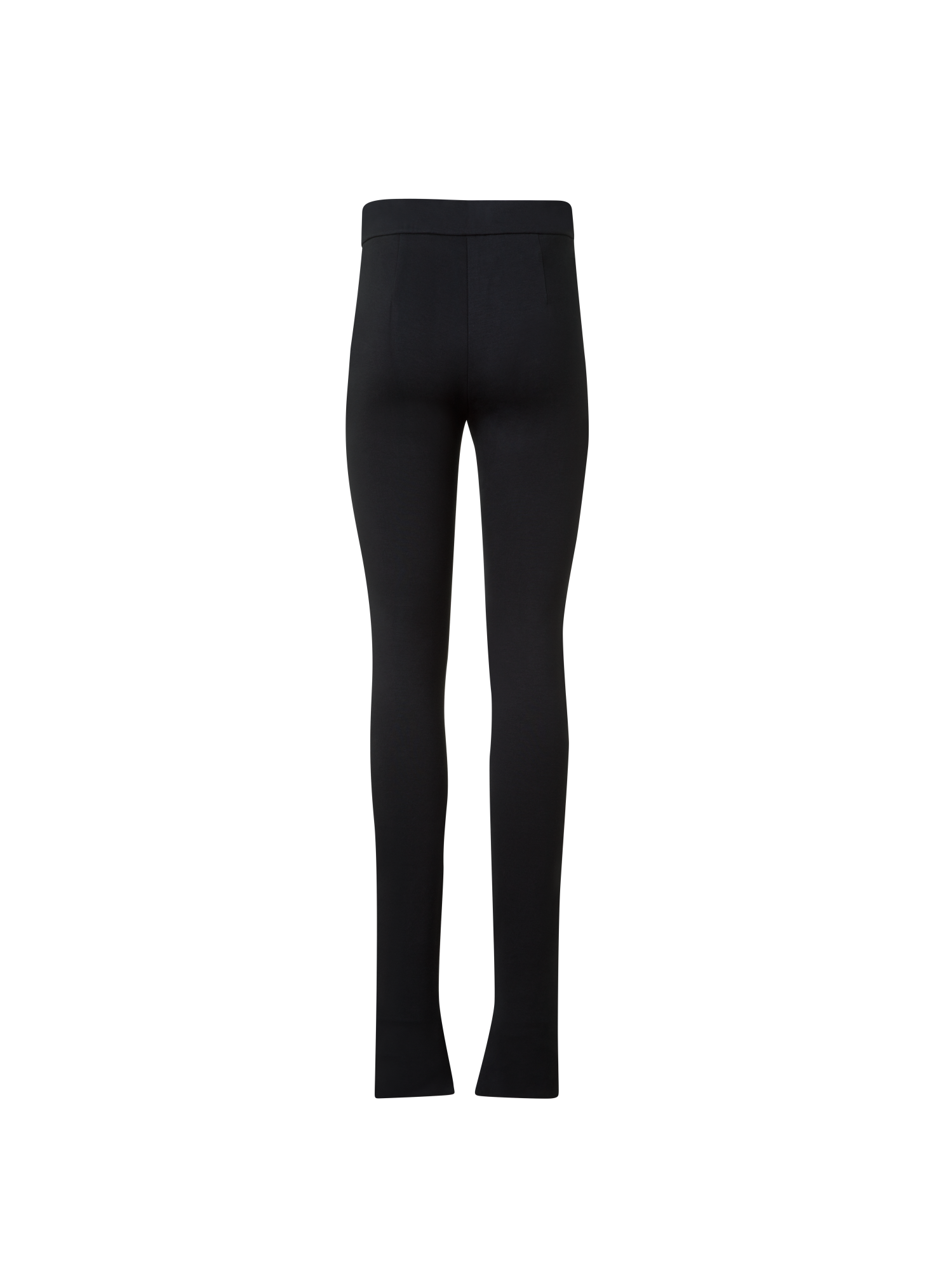Designer Skinny Stretch Jersey Leggings with Slit - black - neutral