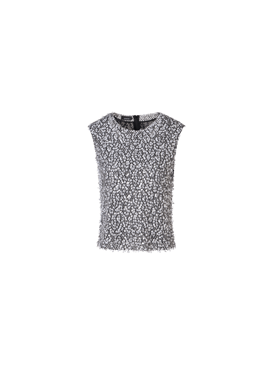 Designer Sleeveless Echo-Sequin Blouse  - multicolor - black