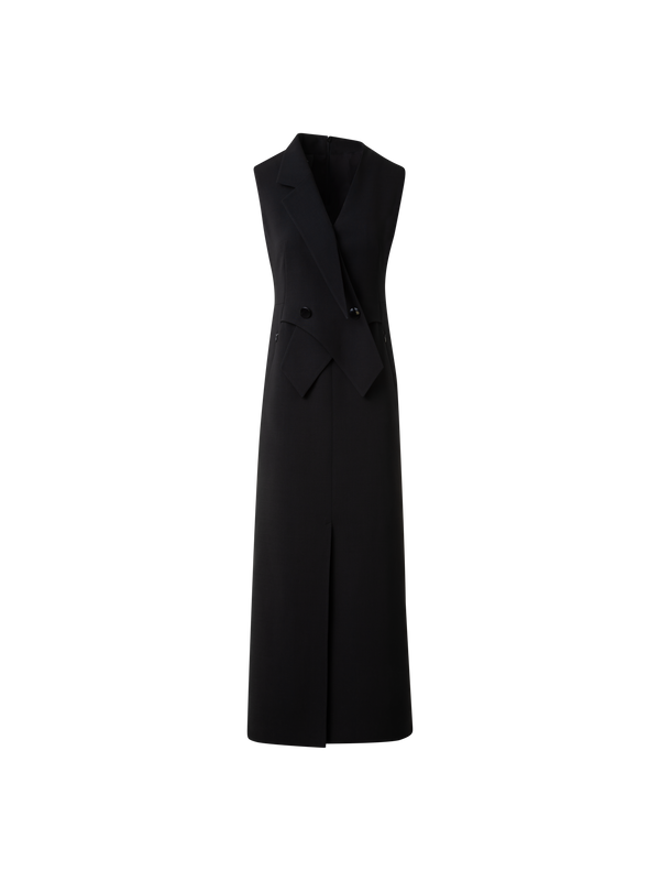 blazer dress midi length Sleeveless Blazer Dress in Wool Double-Face – Akris EU