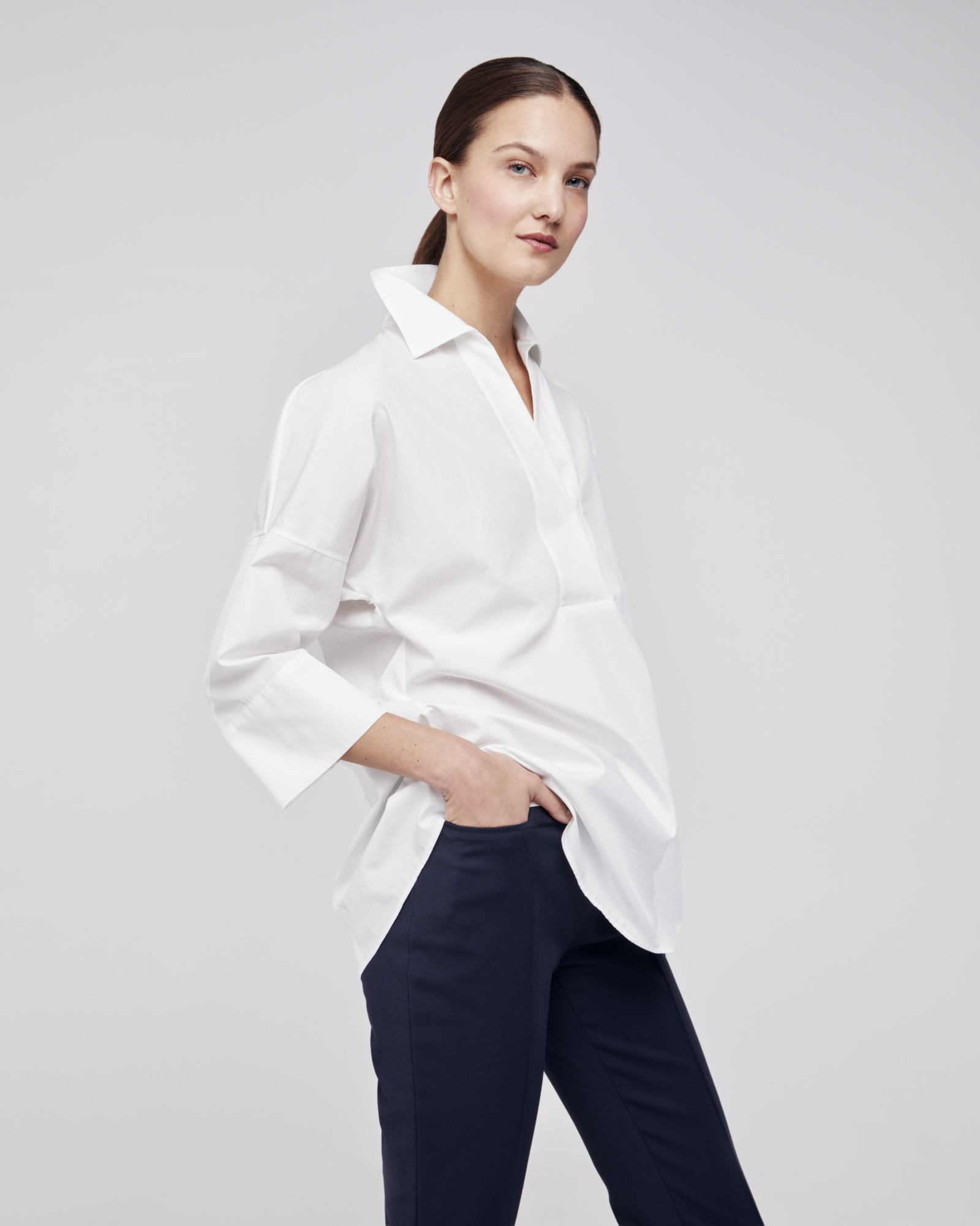 Designer Oversized Shirt with Kimono Sleeves - black 
