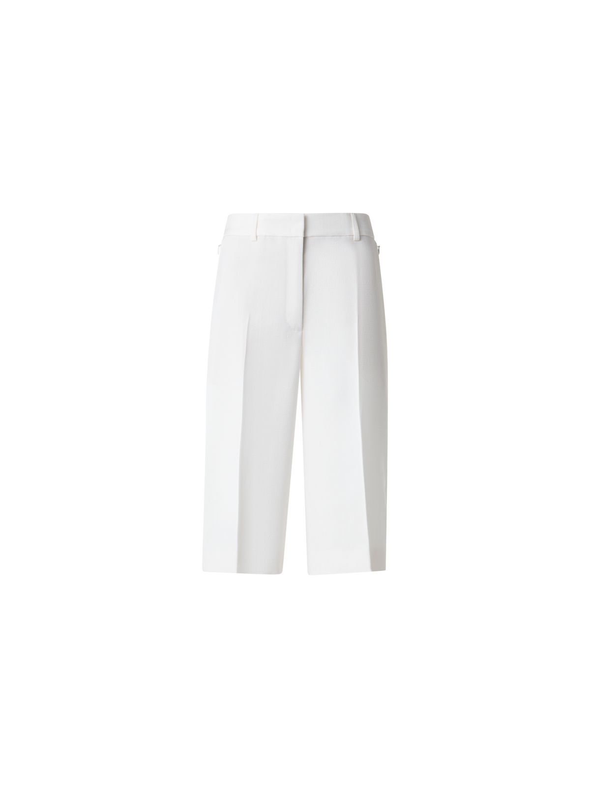 Designer Shantung Silk Bermuda Shorts - neutral - white