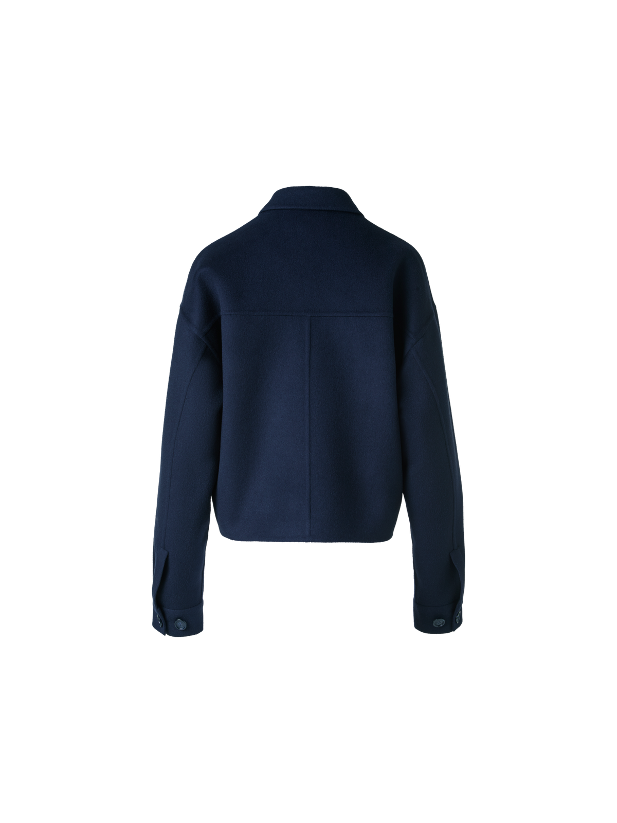 Designer Short Boxy Cashmere Double-Face Shirt Jacket - neutral - navy - blue