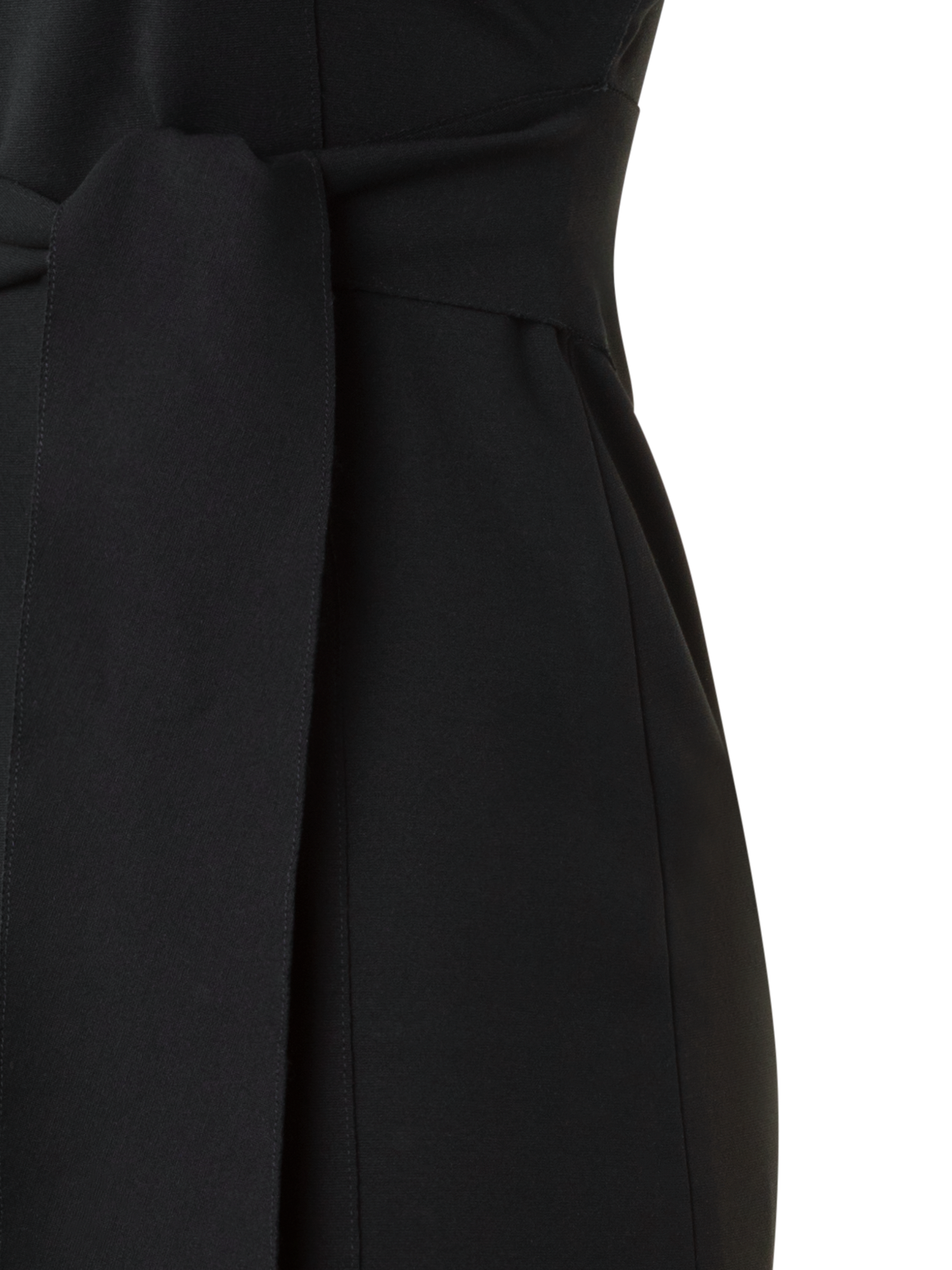 Designer Fitted Midi Dress in Signature Jersey - black - neutral