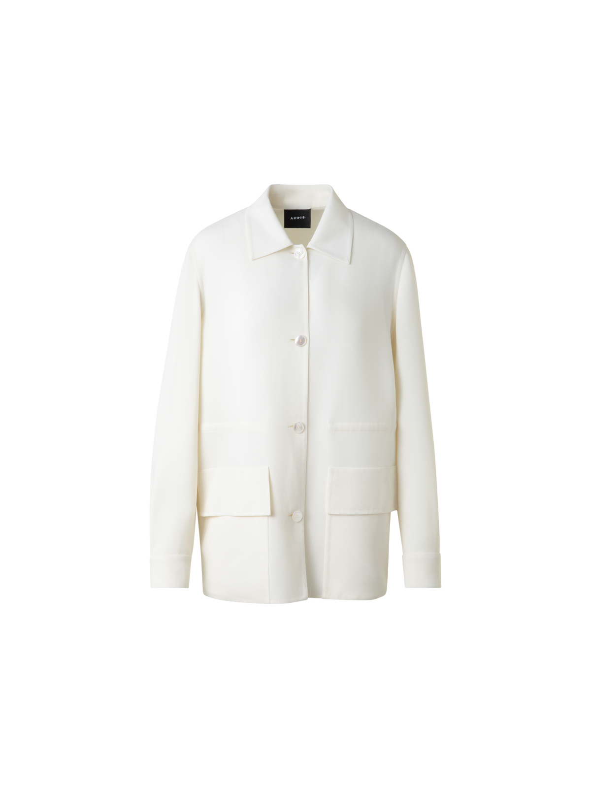 Designer Oversize Shirt Jacket in Wool Double-Face - neutral - ecru - white