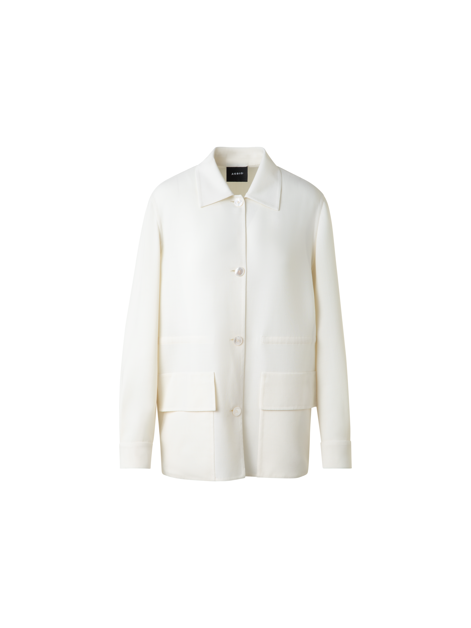 Designer Oversize Shirt Jacket in Wool Double-Face - neutral - ecru - white