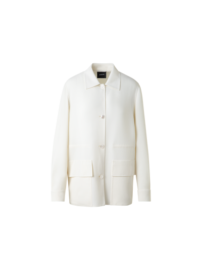 Designer Oversize Shirt Jacket in Wool Double-Face - neutral - ecru - white