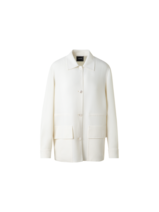 Designer Oversize Shirt Jacket in Wool Double-Face - neutral - ecru - white