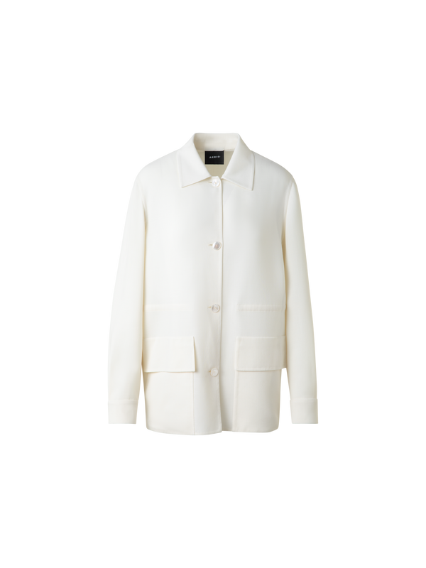 Designer Oversize Shirt Jacket in Wool Double-Face - neutral - ecru - white