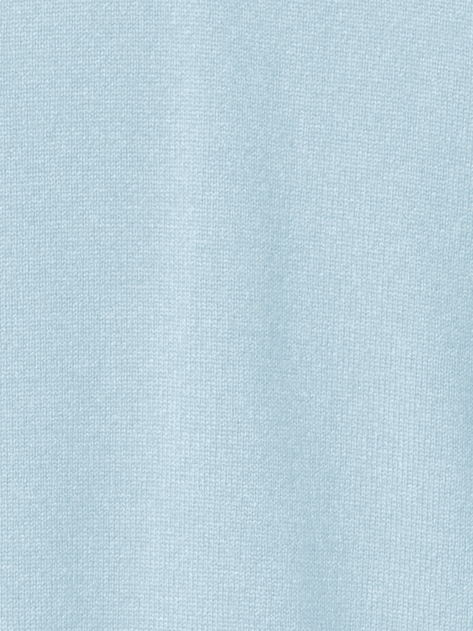 Designer Short Sleeve Cashmere Sweater with Knot Detail - pastel - blue