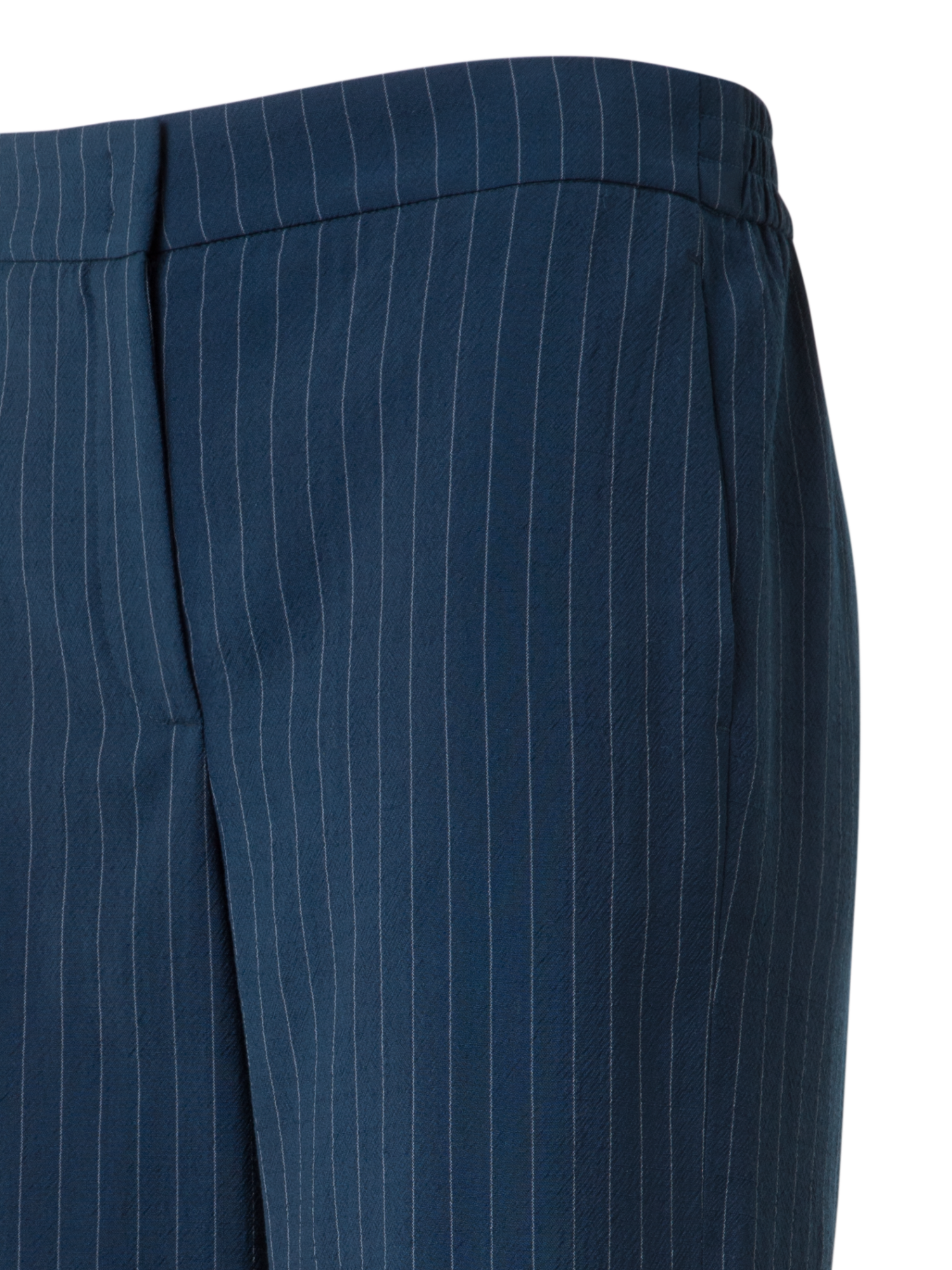 Designer Wide Cool Wool Pants with Elastic Waist - neutral - navy - blue - multicolor