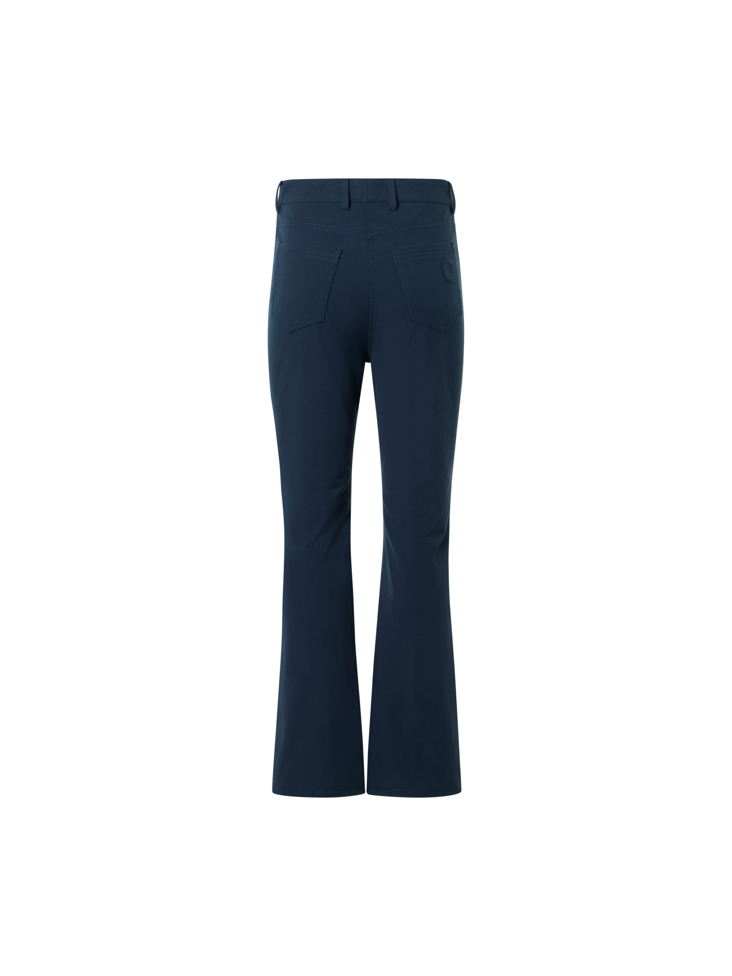 Designer Cali Mid-Rise Cropped Bootcut Cotton Bi-Stretch Pants - navy