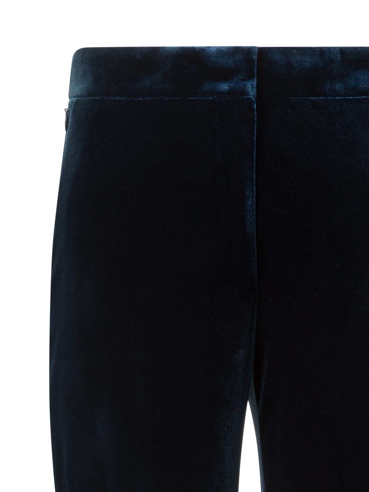 Designer Straight Stretch Techno Velvet Pants - neutral - navy - blue