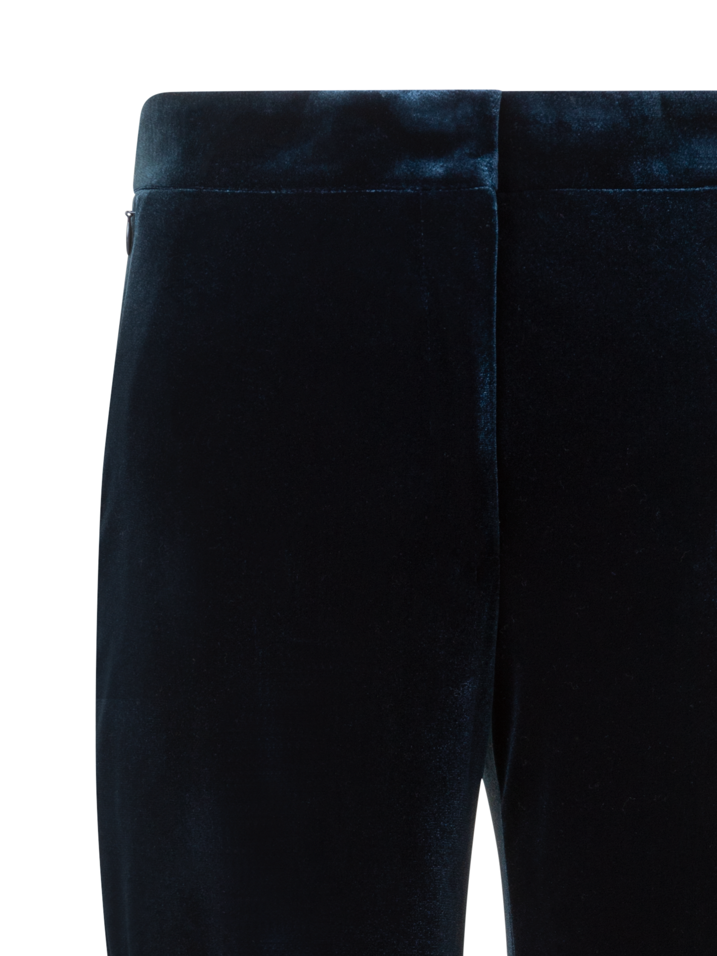 Designer Straight Stretch Techno Velvet Pants - neutral - navy - blue
