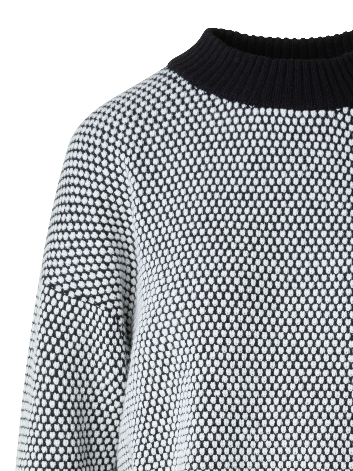 Designer Wool Cashmere 3D Dot Jacquard Knit Sweater - black - neutral - grey - multicolor