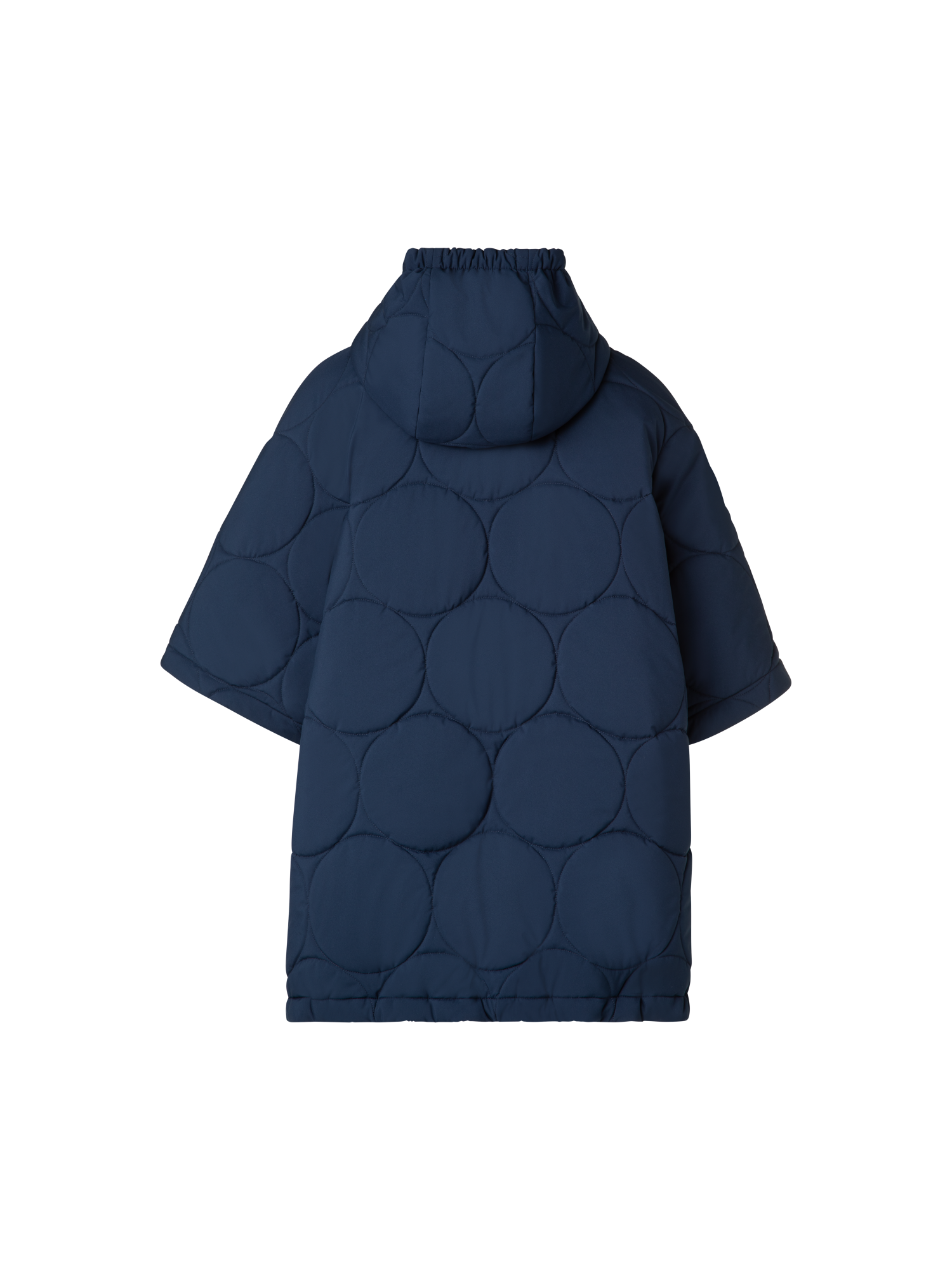 Designer A-Line Puffer Jacket in Dot Quilt - navy - blue