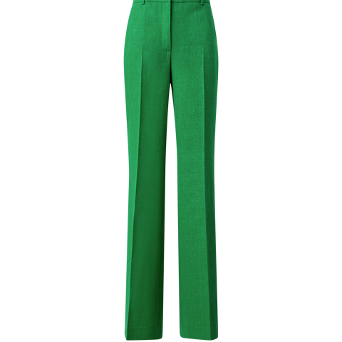 Wide Straight Linen Wool Double-Face Pants