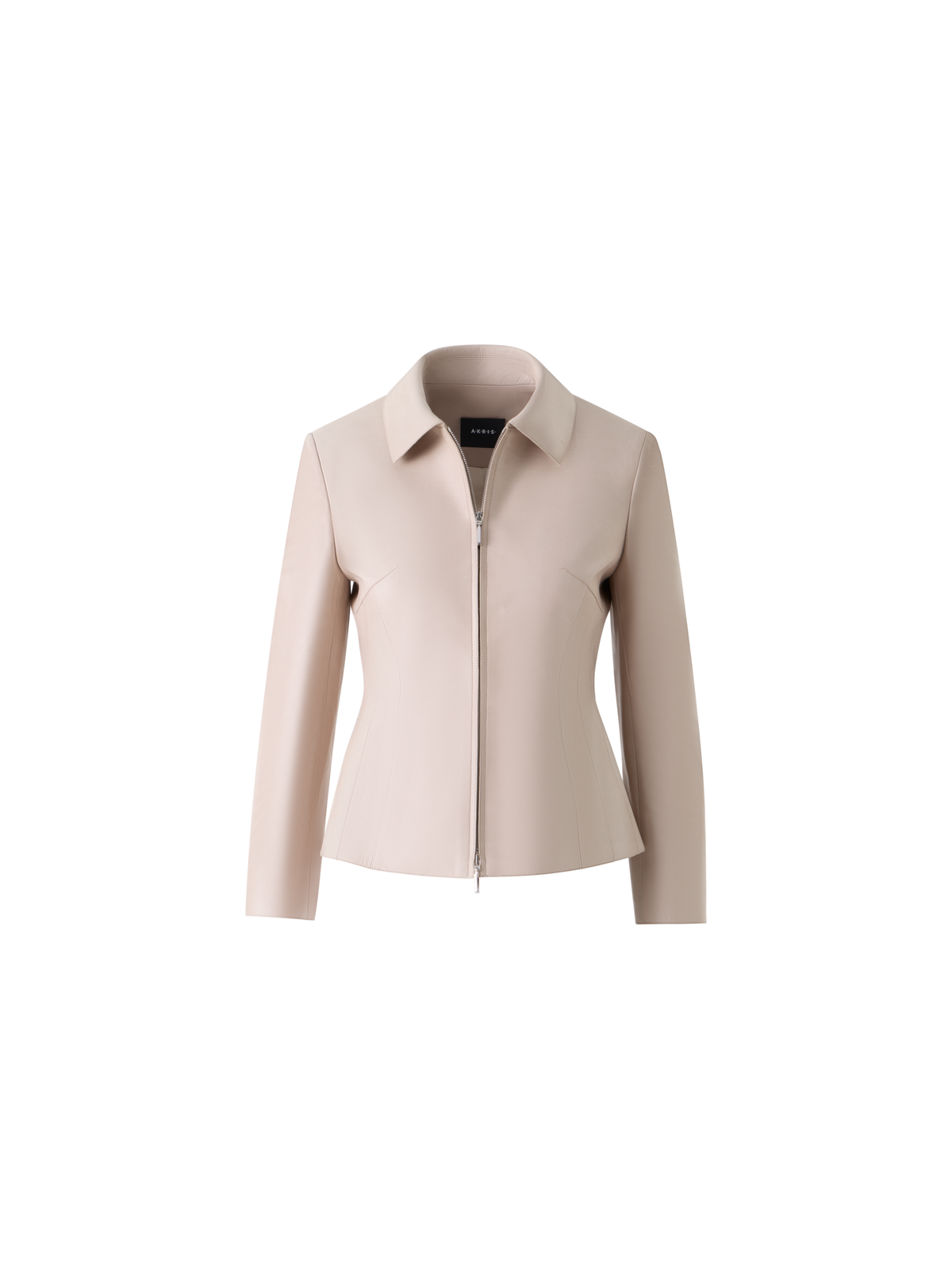 Designer Hecate Short Fitted Leather Jacket - neutral - beige