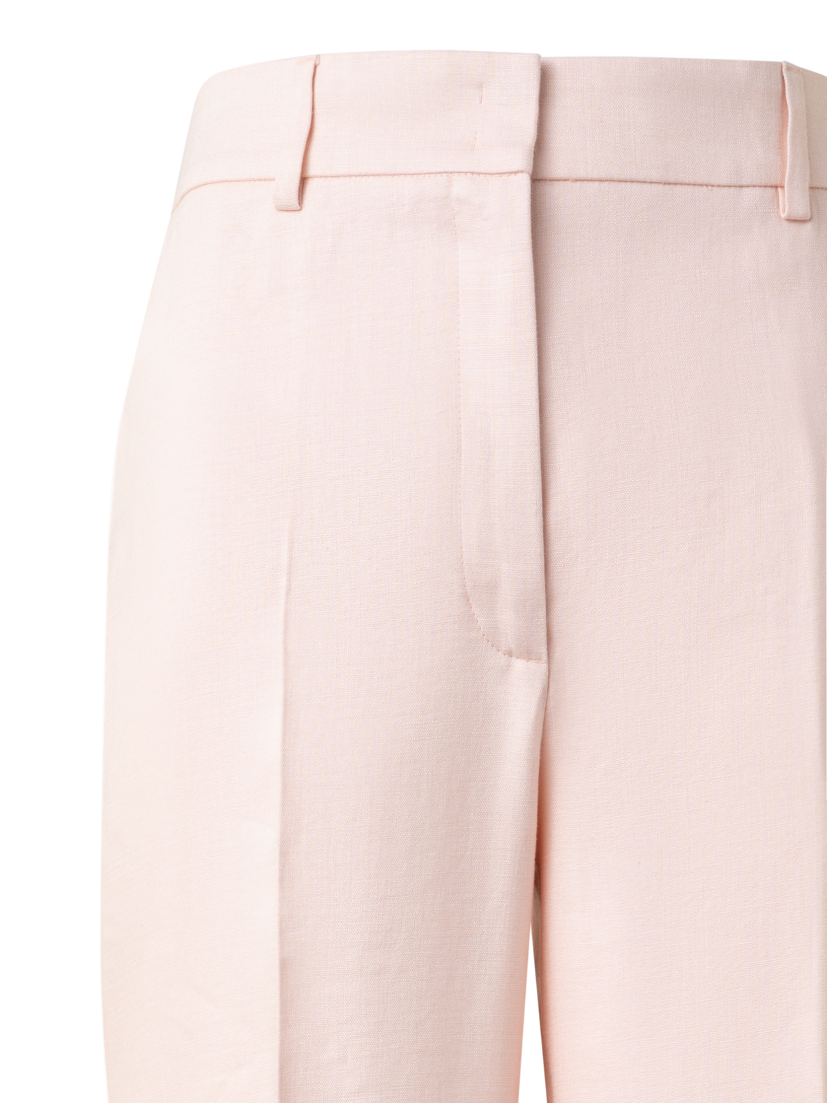 Designer Wide Straight Linen Double-Face Pants - pastel - pink