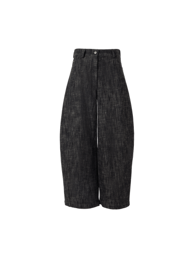 Designer Farrow Pants in Washed Heavyweight Cotton Denim - black