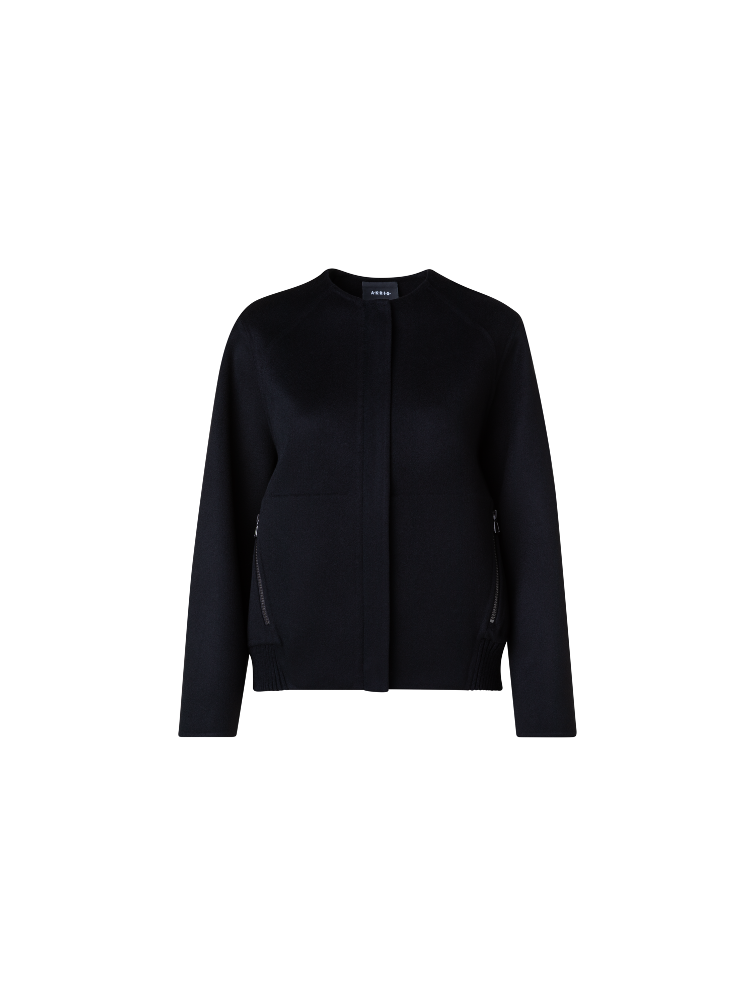 Designer Cashmere Double-Face Bomber Jacket - black
