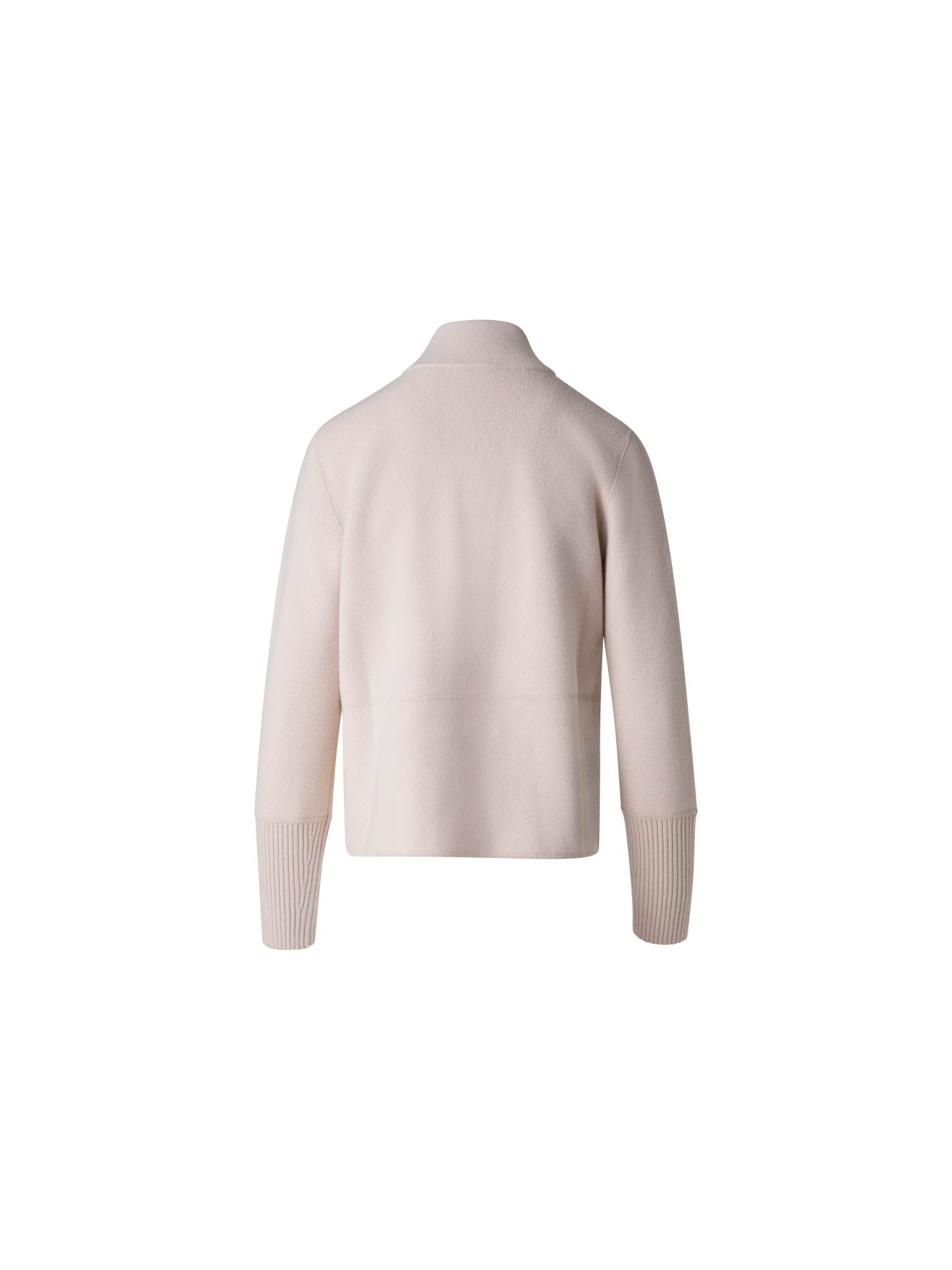 Designer Stand Up Collar Cardigan in Cashmere - neutral - pastel - beige