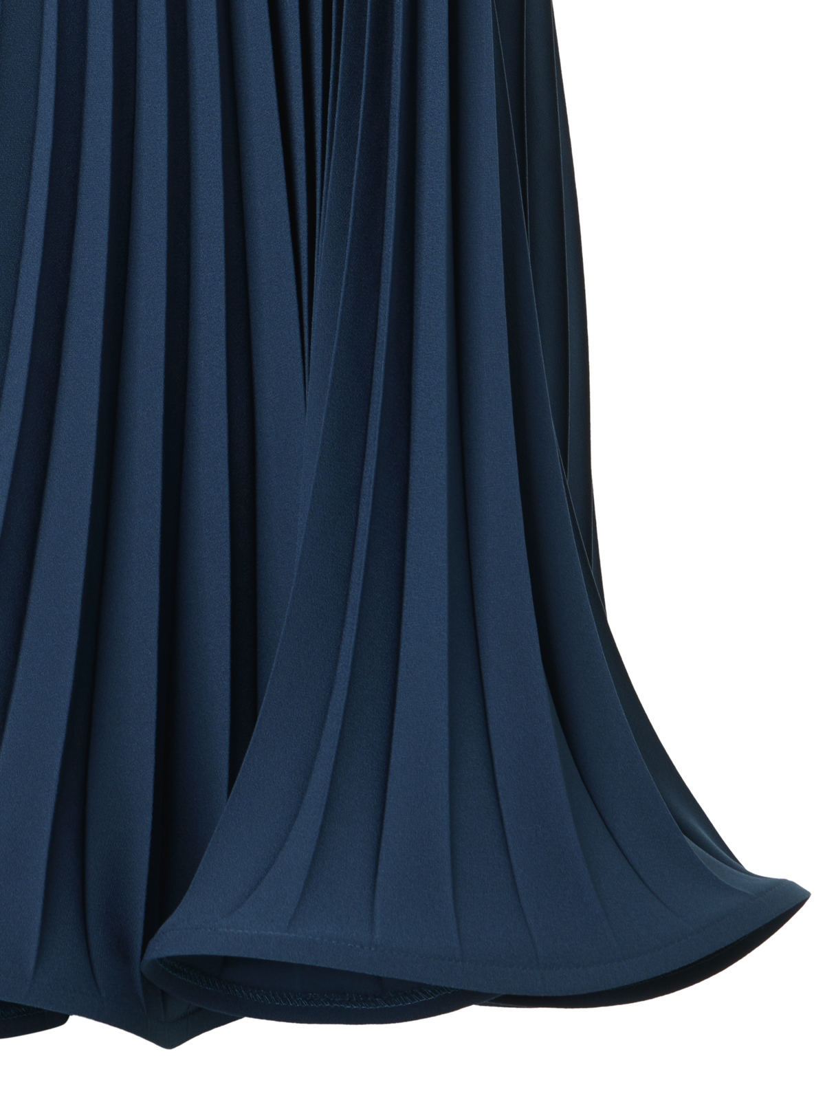 Designer A-Line Plissé Halter Mini Dress - navy