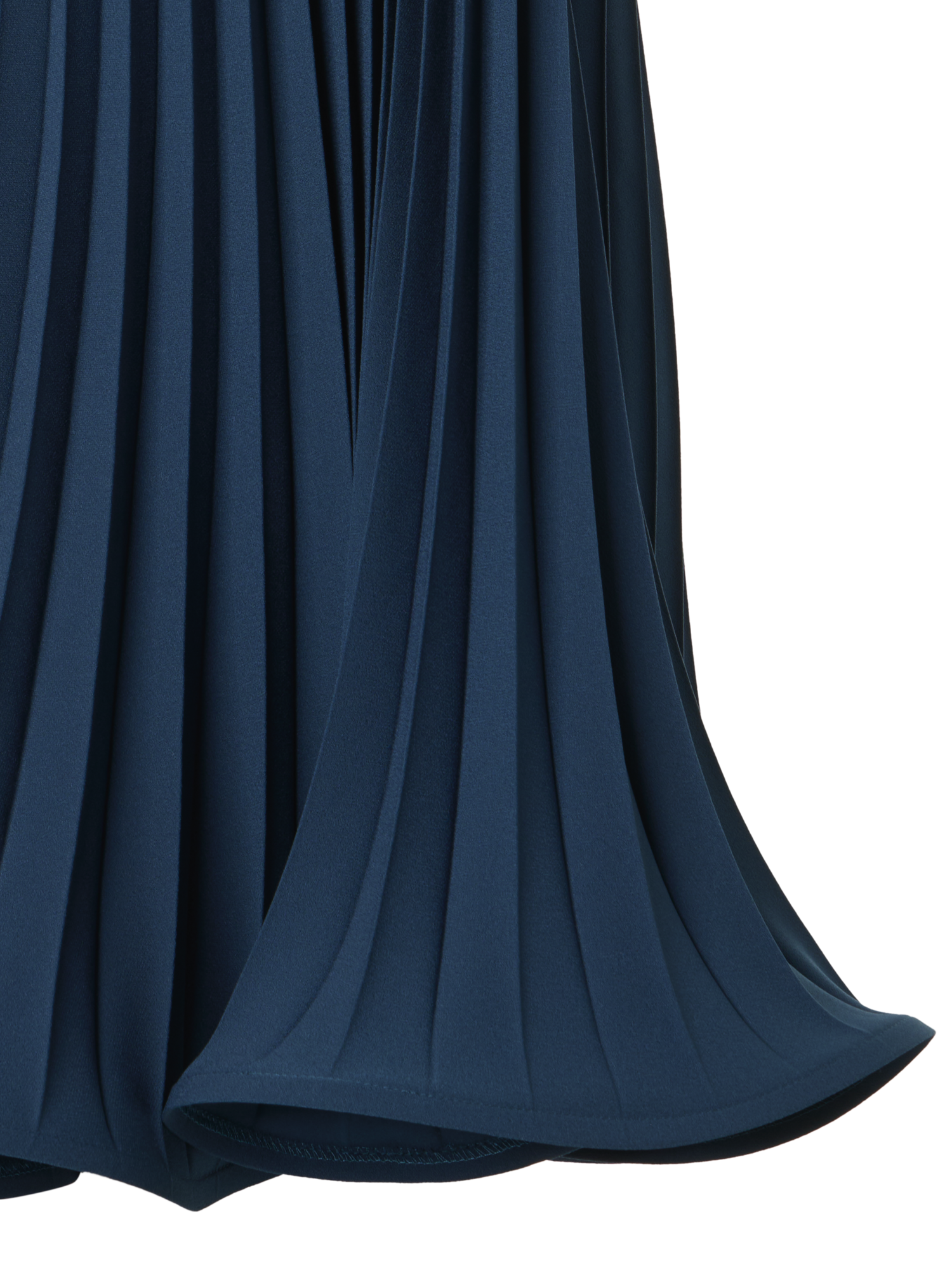 Designer A-Line Plissé Halter Mini Dress - navy