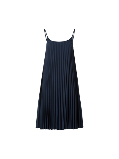 Designer A-Line Plissee Dress in Knee Length - neutral - navy - blue