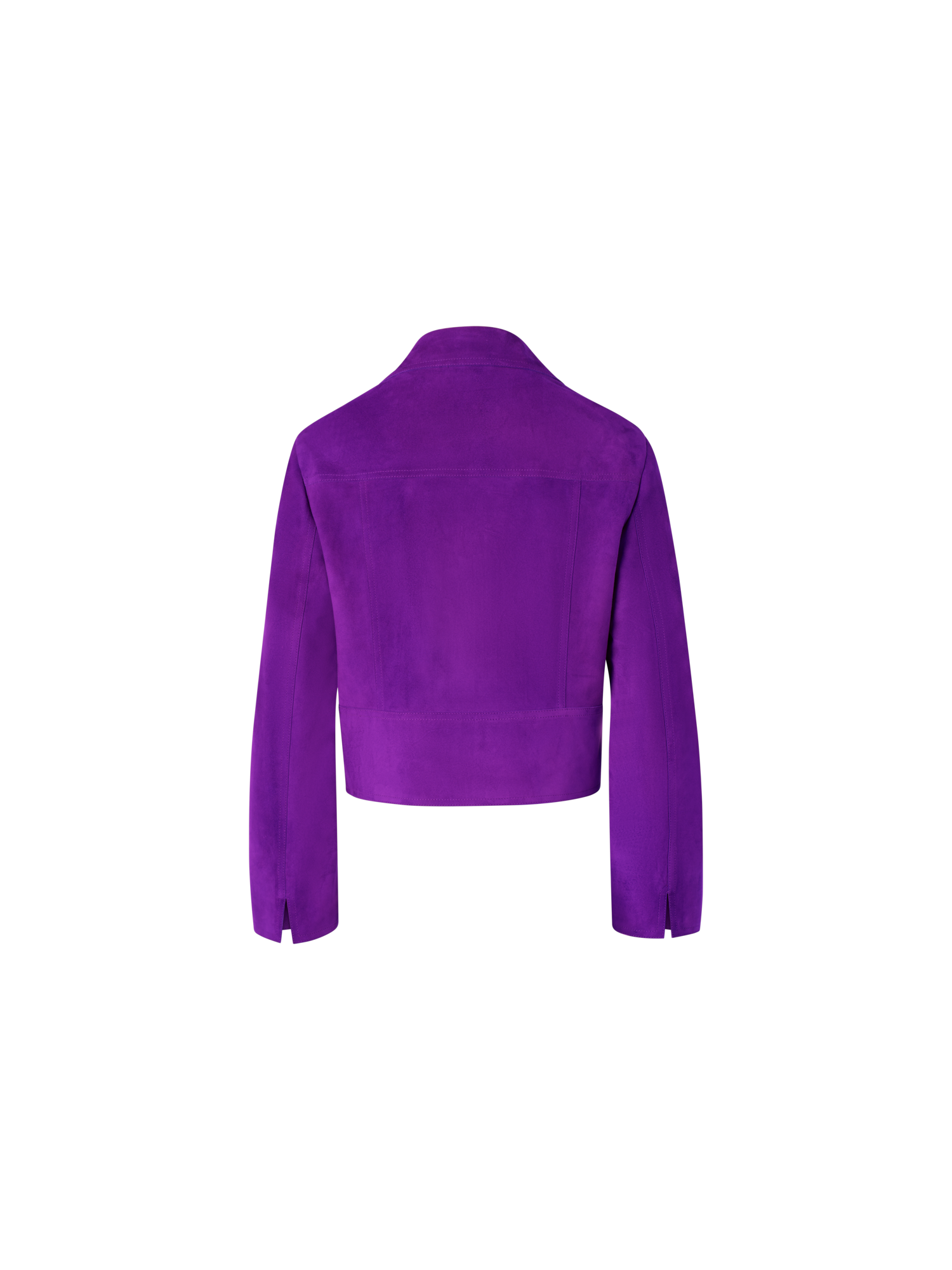 Designer Bracelet-Sleeve Suede Leather Short Jacket - purple