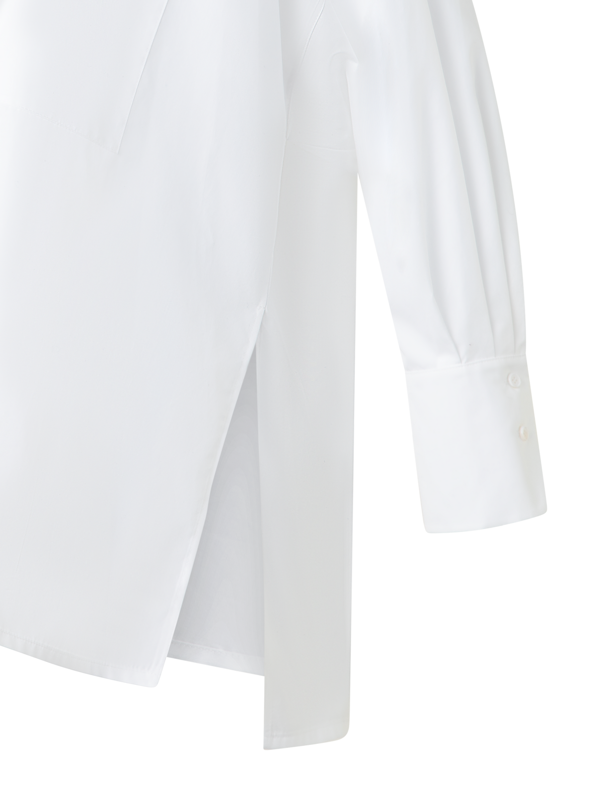 Designer Oversized Tunic Blouse in Cotton - neutral - ecru - white