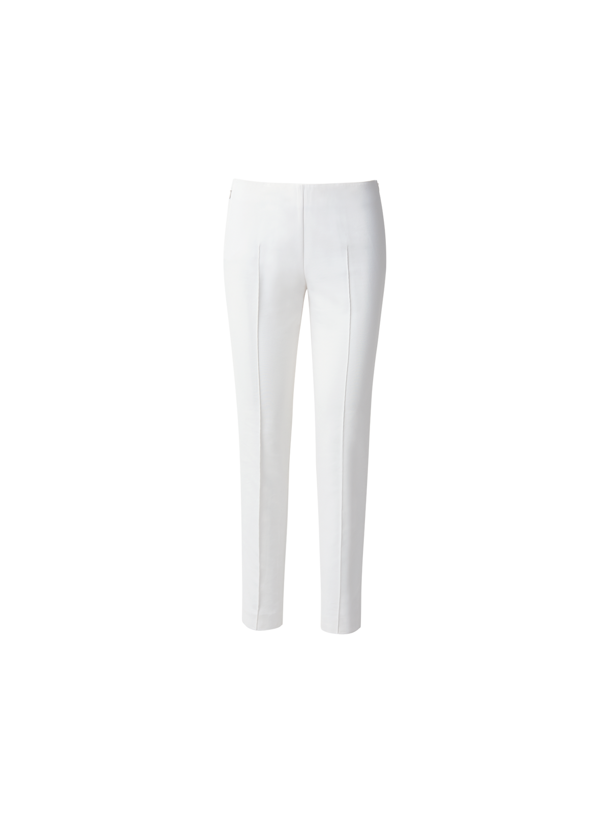 Designer Slim Cotton Techno Stretch Pants - ecru - white