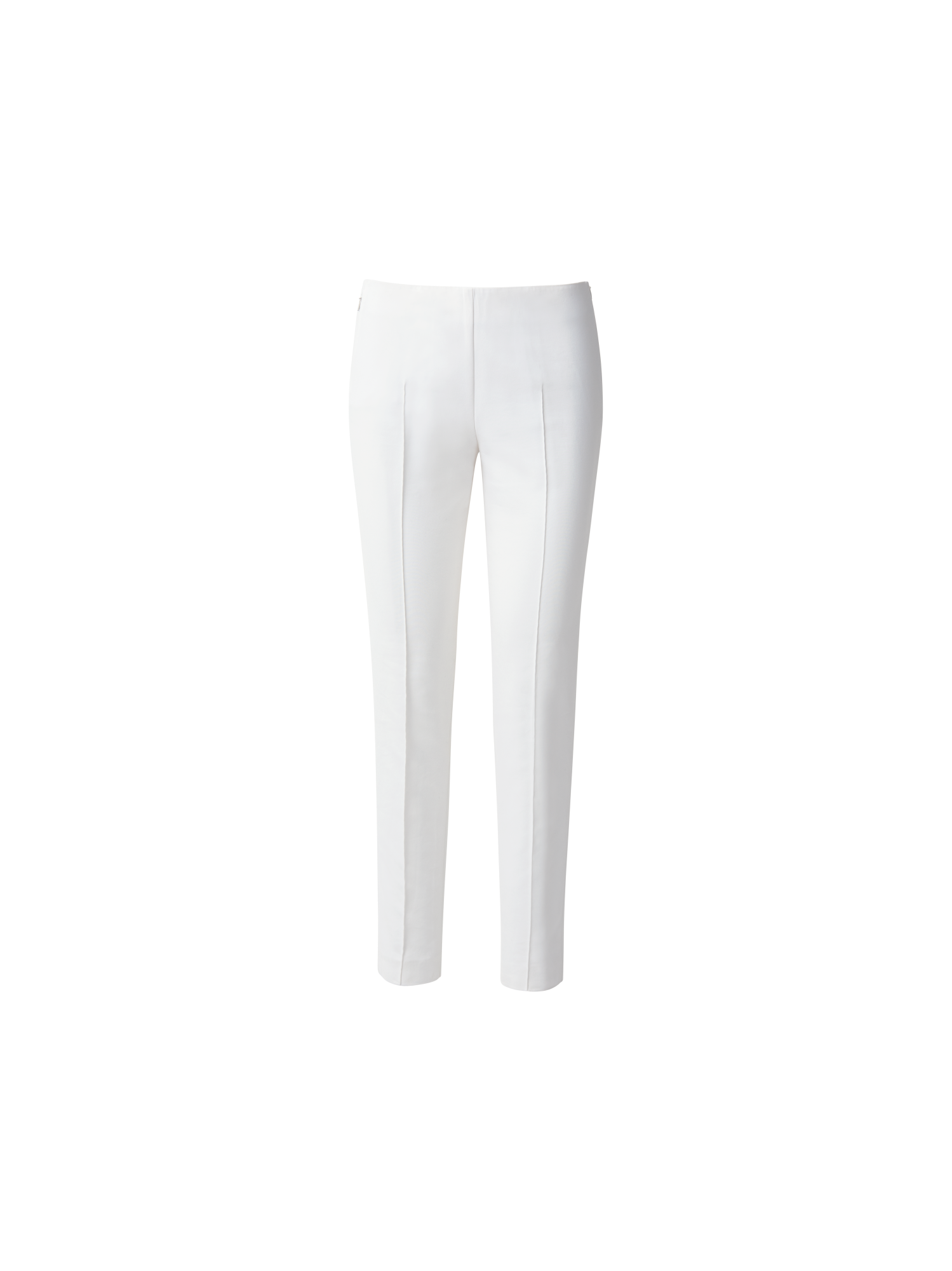 Designer Slim Cotton Techno Stretch Pants - ecru - white
