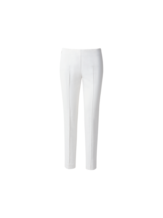 Designer Slim Cotton Techno Stretch Pants - ecru - white