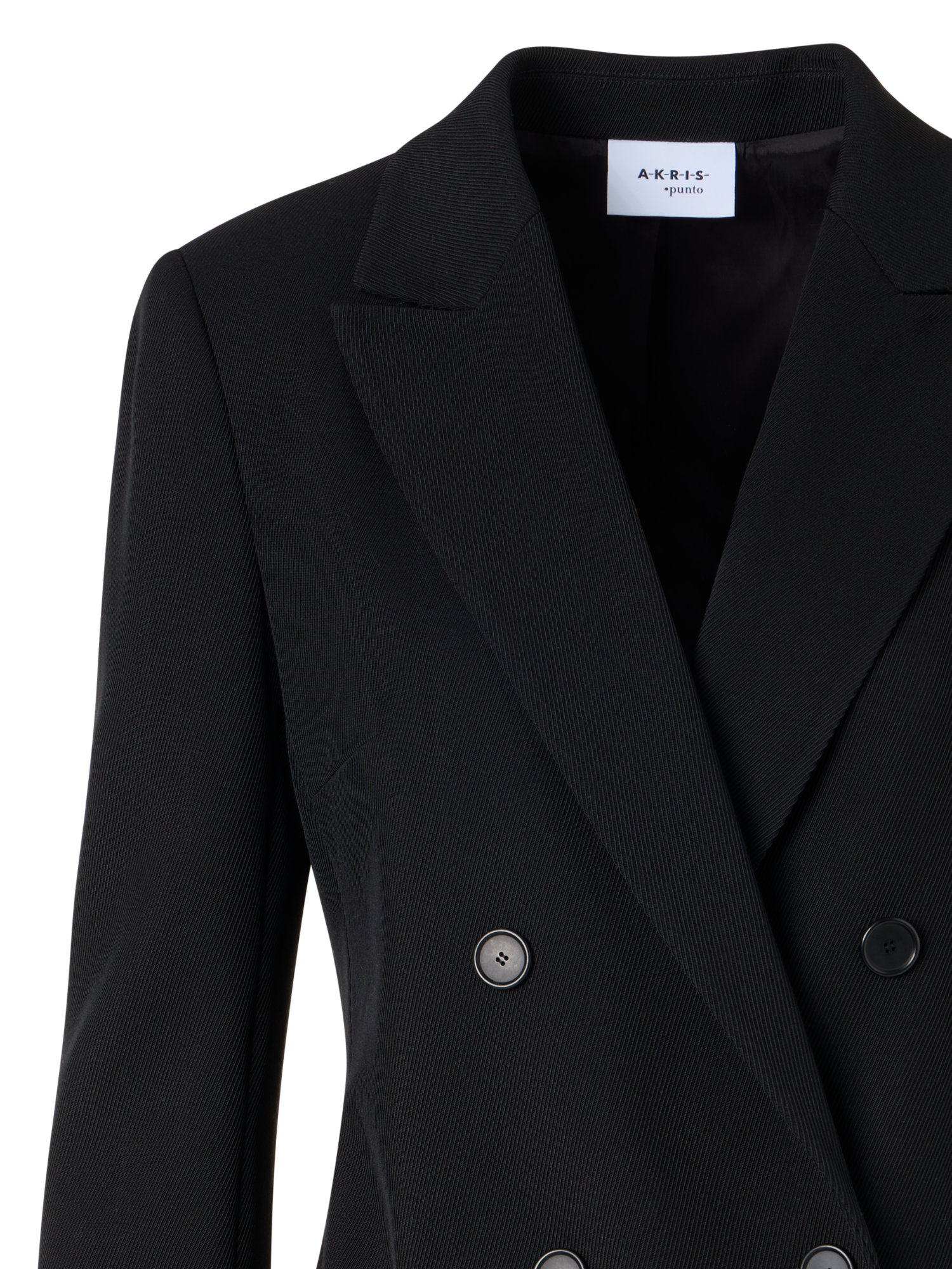 Designer Long-Sleeve Wool Tricotine Jacket - black
