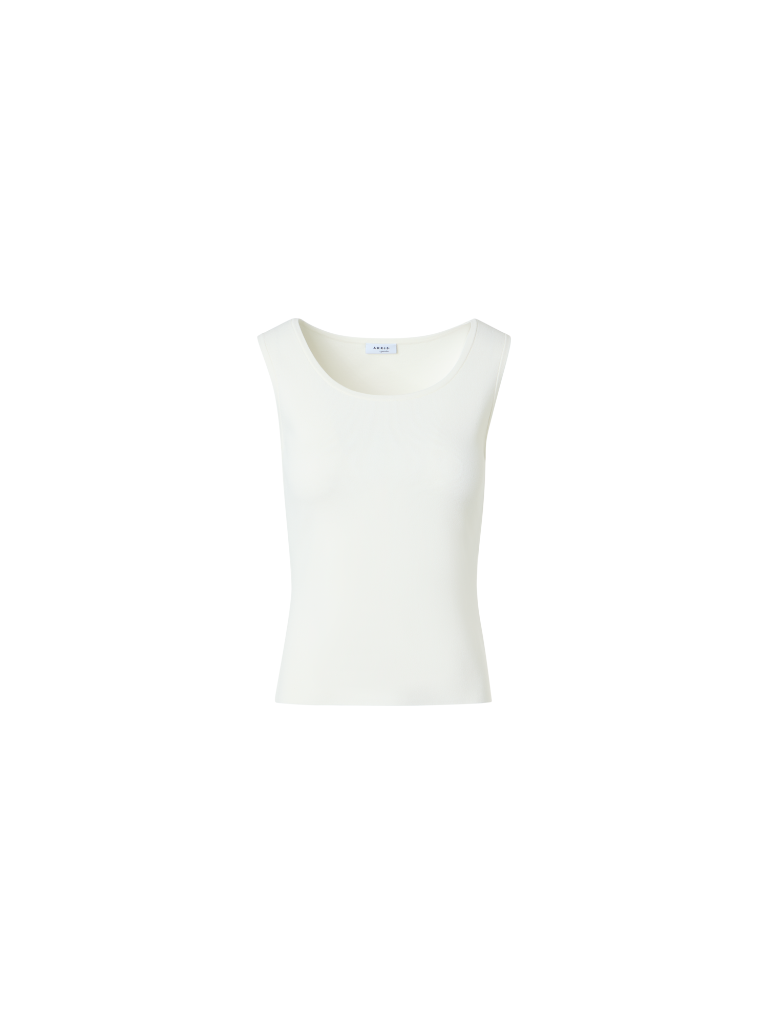 Designer Fitted Viscose Blend Knit Tank Top - white