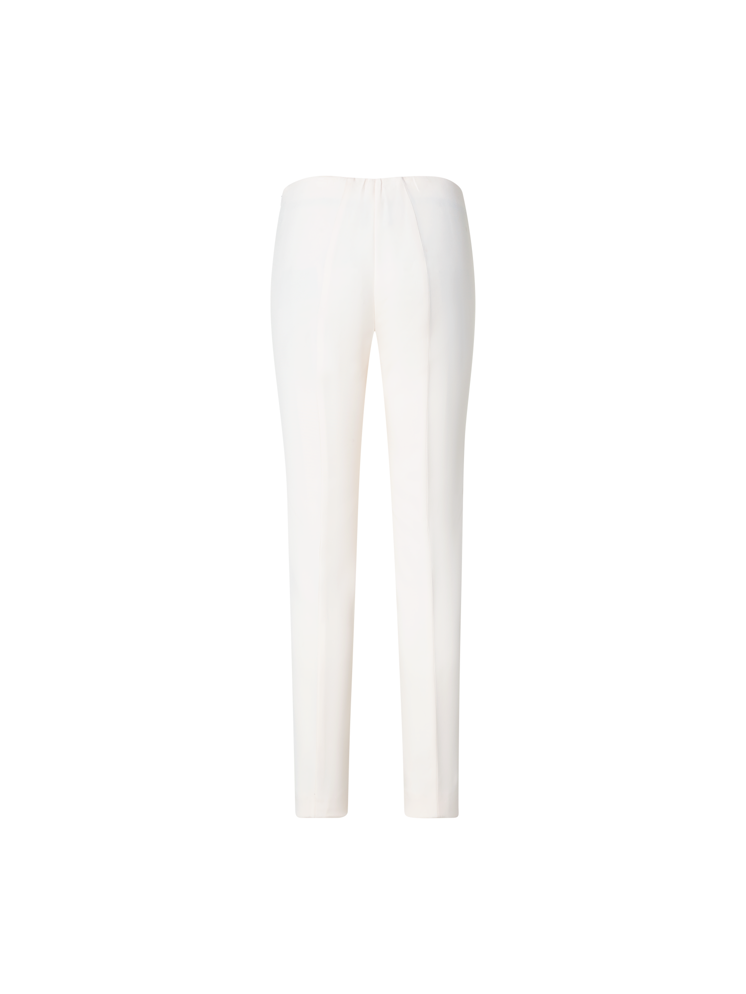 Designer Slim Silk Stretch Crêpe Pants - ecru - white