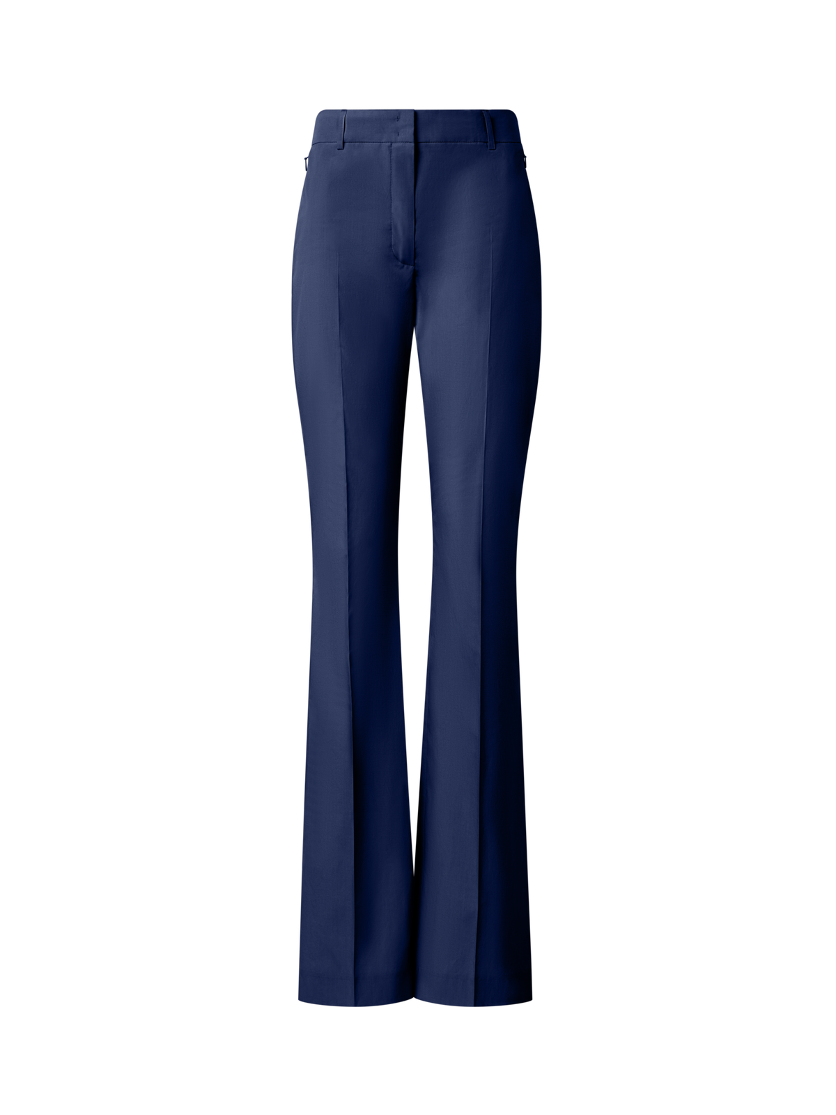 Designer Slight Bootcut Cotton Poplin Pants - blue