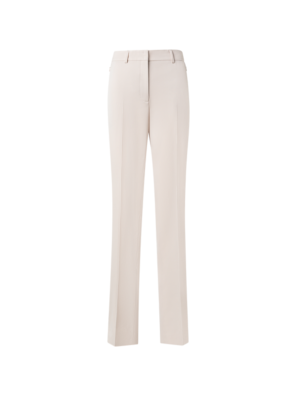 Designer Straight Wool Gabardine Pants - neutral - pastel - beige