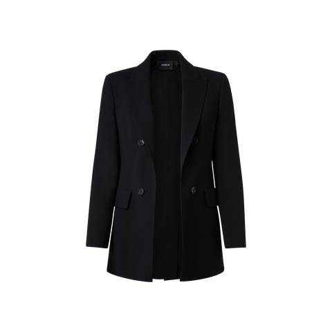 Langer Blazer aus Woll-Doubleface