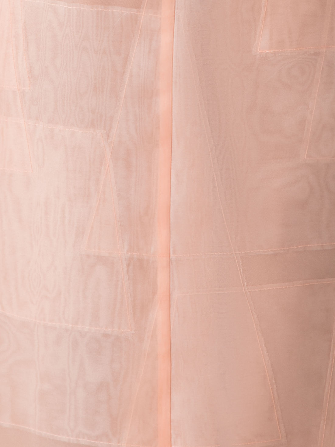 Designer Sheath Dress in Sheer Trapezoid Organza Layers - pastel - orange