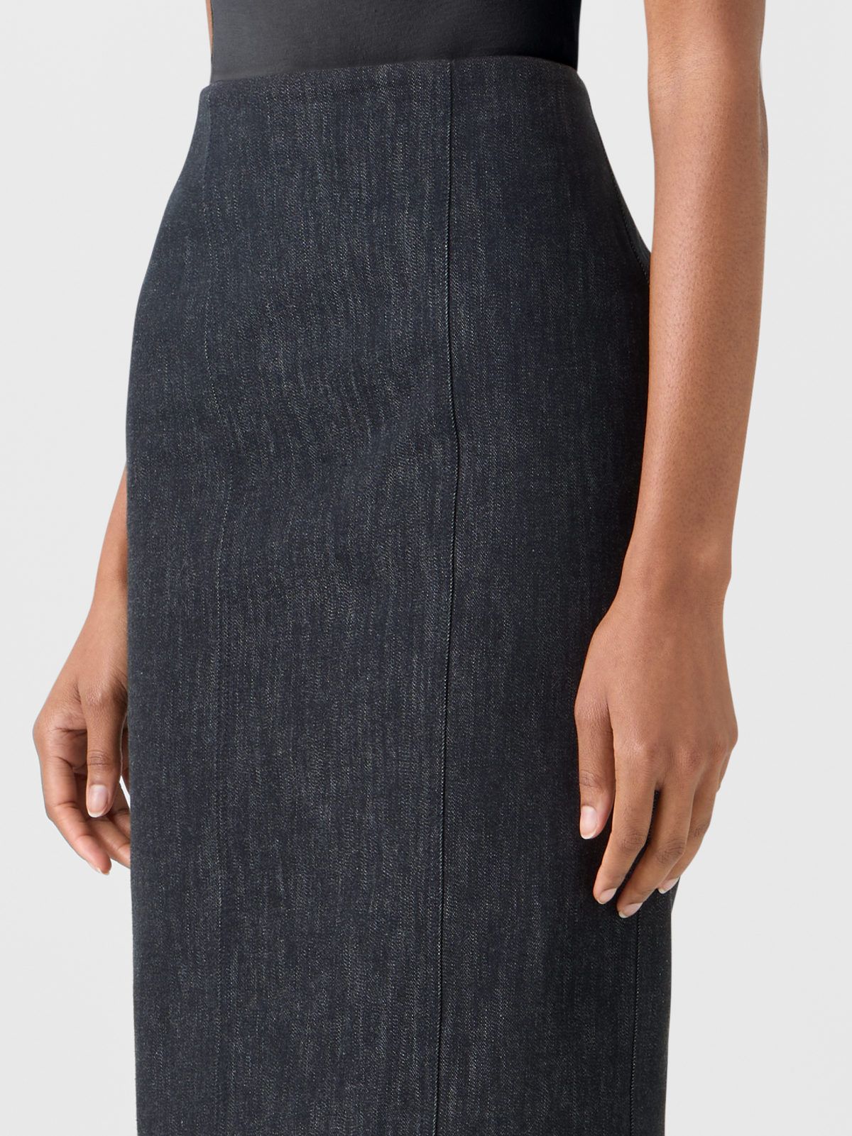 Designer Denim Pencil Skirt - black #editorial